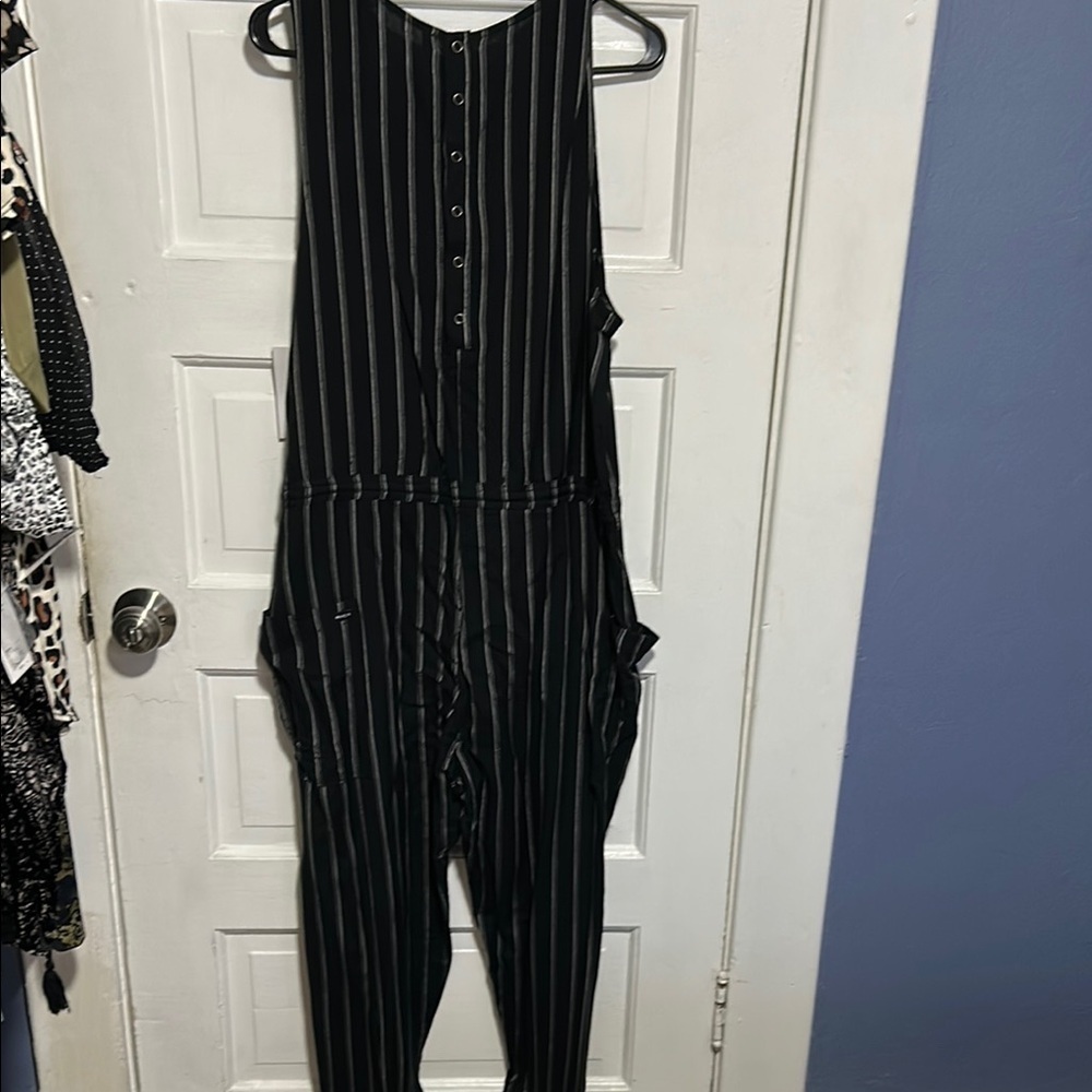 RVCA Black and White Striped Jumpsuit - Picture 7 of 8